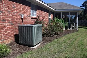 central air unit in backyard
